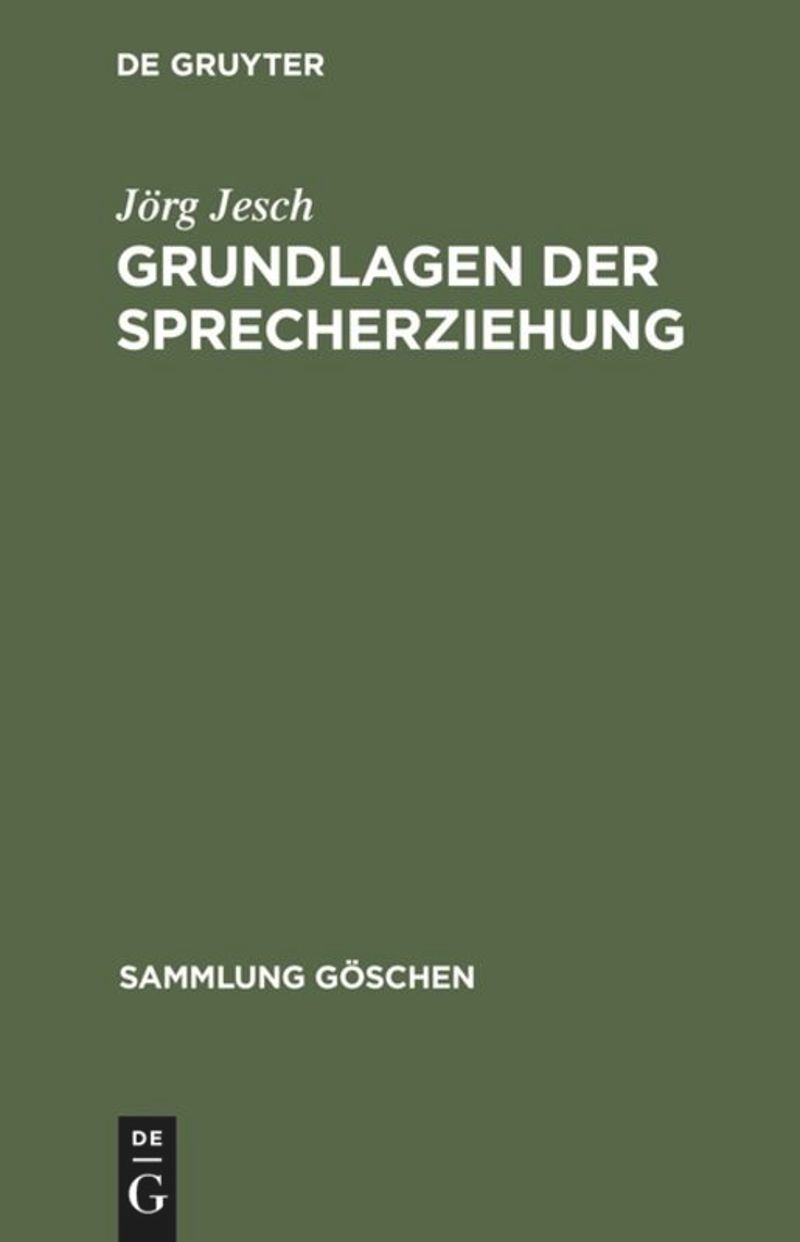 book: Grundlagen der Sprecherziehung
