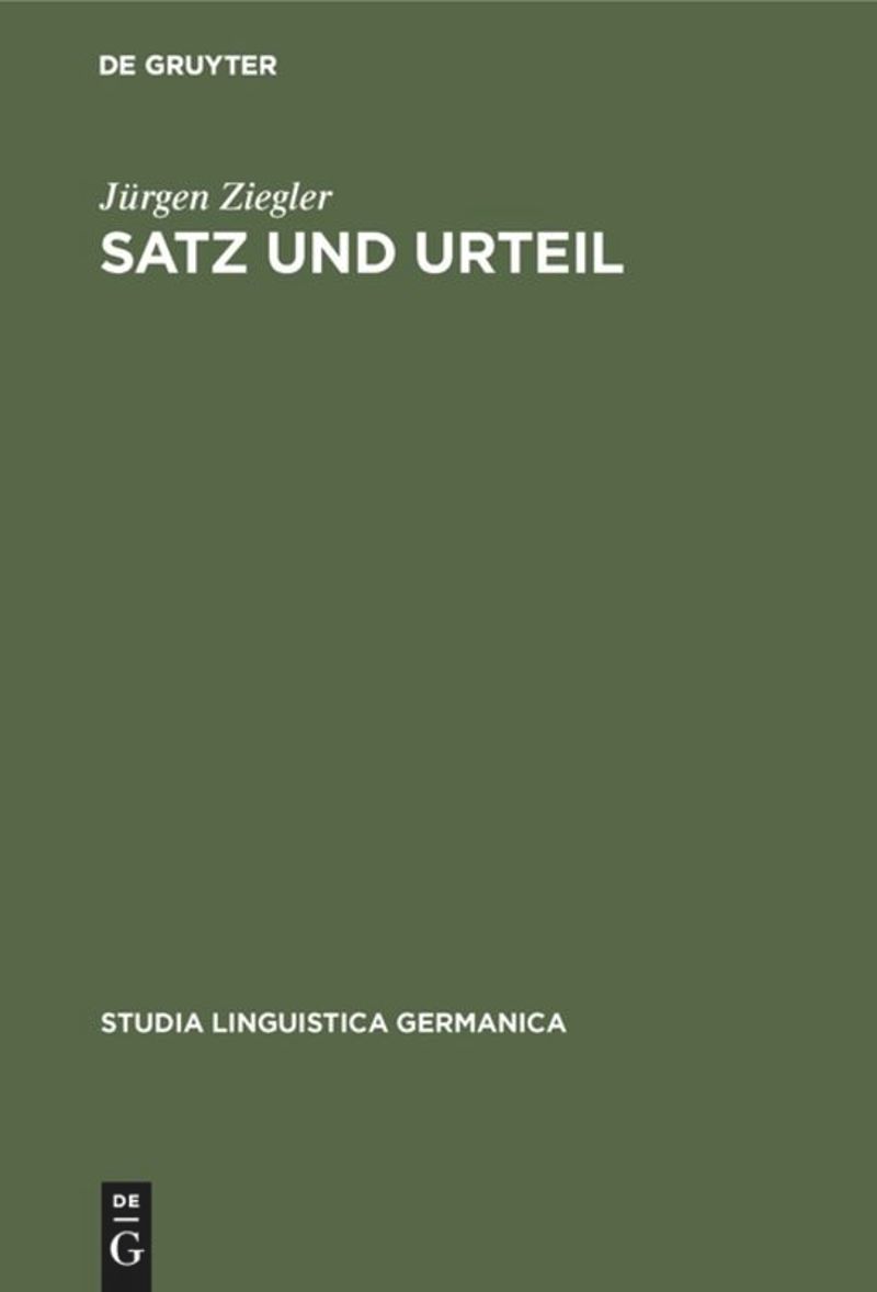 book: Satz und Urteil