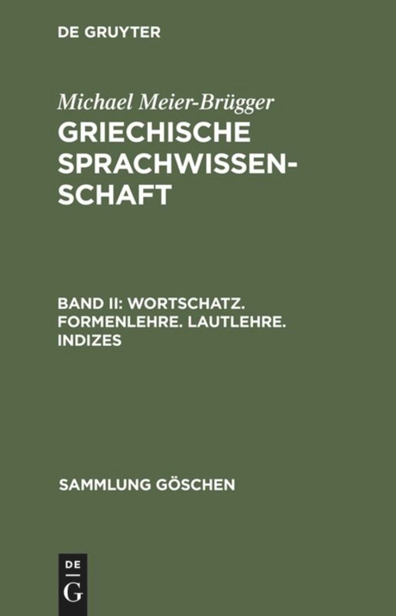 book: Band 2 Wortschatz. Formenlehre. Lautlehre. Indizes