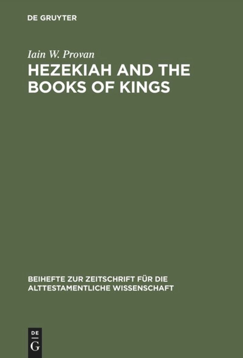 book: Hezekiah and the Books of Kings