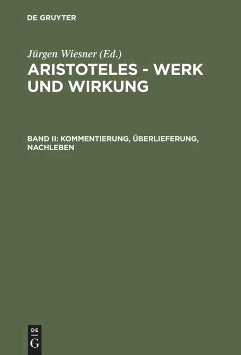 book: Band II Kommentierung, Überlieferung, Nachleben