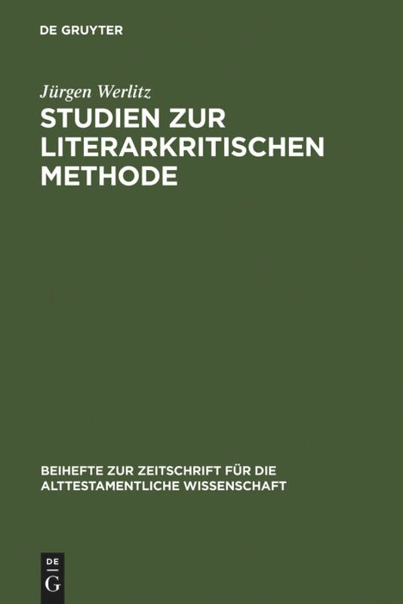 book: Studien zur literarkritischen Methode