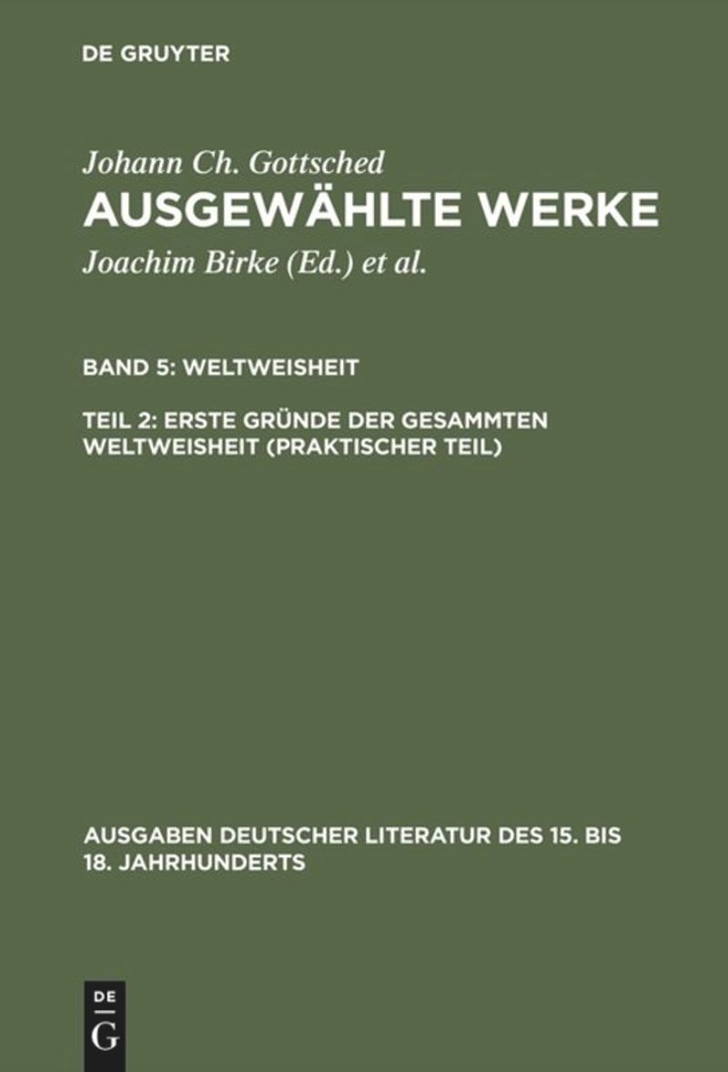 book: Teil 2 Erste Gründe der gesammten Weltweisheit (Praktischer Teil)