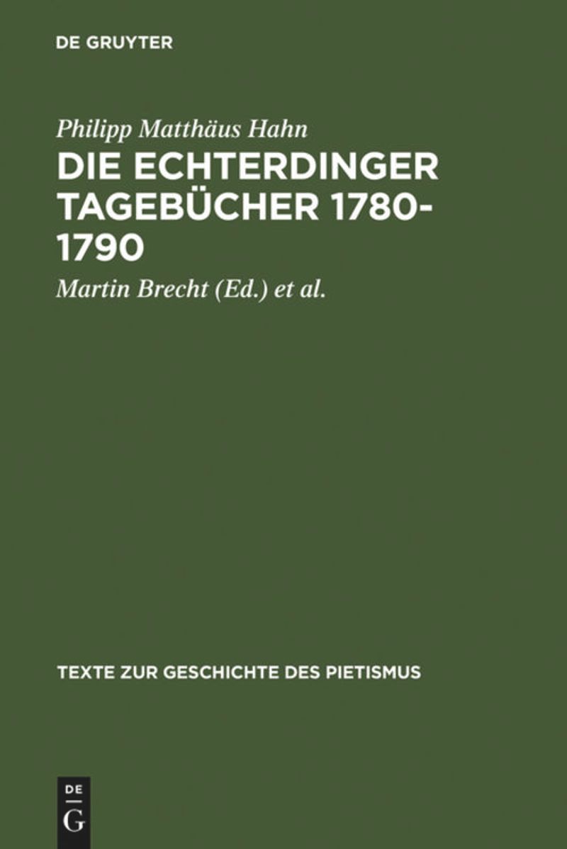 book: Die Echterdinger Tagebücher 1780-1790