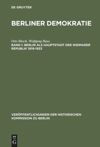 book: Band I Berlin als Hauptstadt der Weimarer Republik 1919–1933