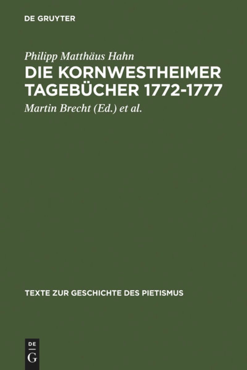 book: Die Kornwestheimer Tagebücher 1772-1777