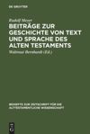 book: Beiträge zur Geschichte von Text und Sprache des Alten Testaments