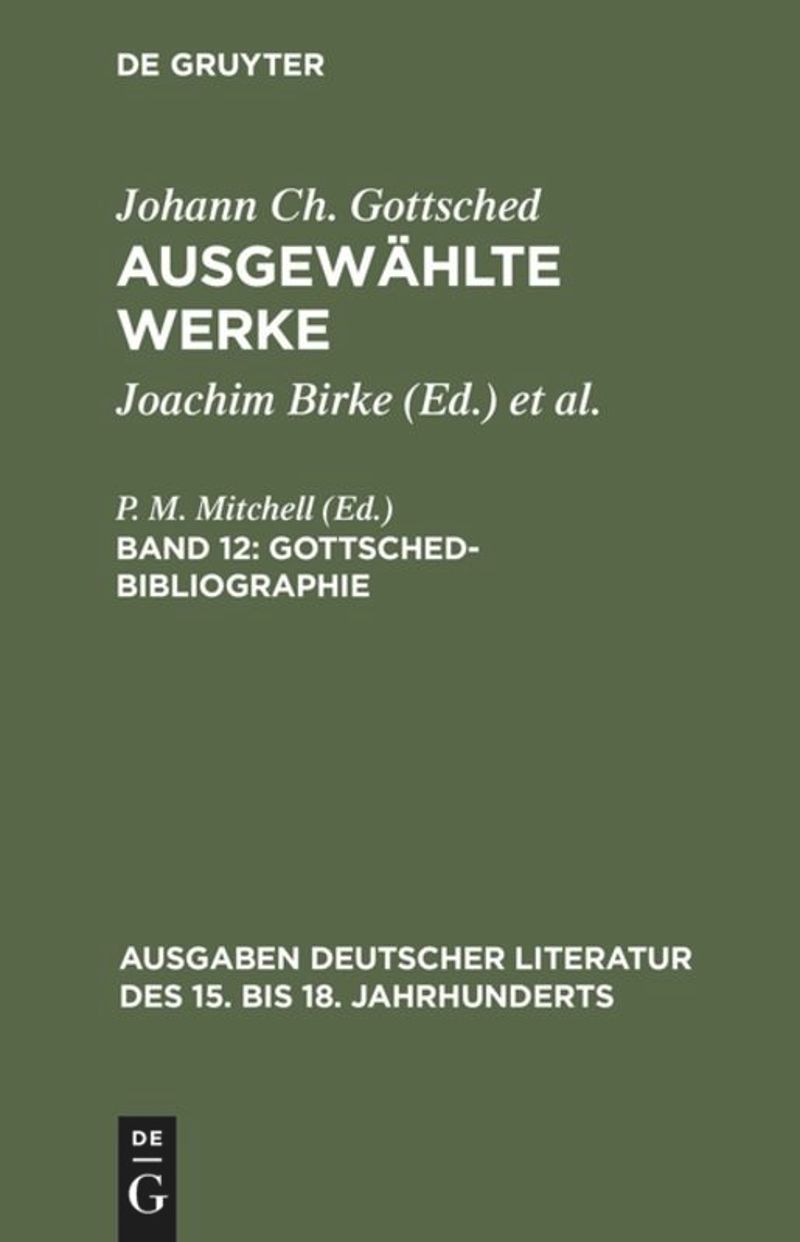 book: Band 12 Gottsched-Bibliographie