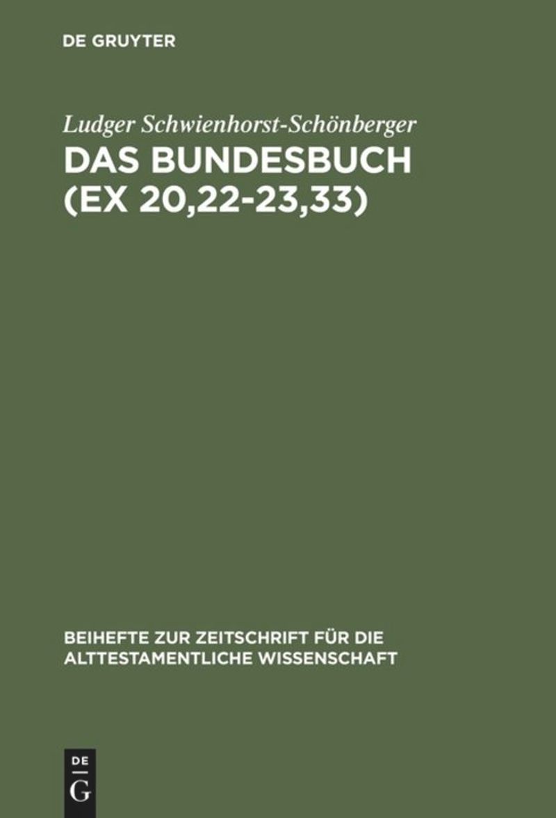 book: Das Bundesbuch (Ex 20,22-23,33)