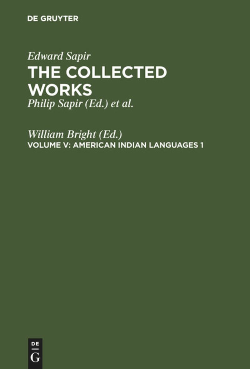 book: Volume V American Indian Languages 1