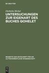 book: Untersuchungen zur Eigenart des Buches Qohelet