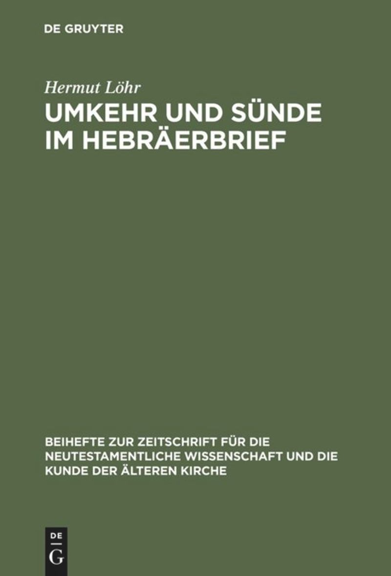 book: Umkehr und Sünde im Hebräerbrief