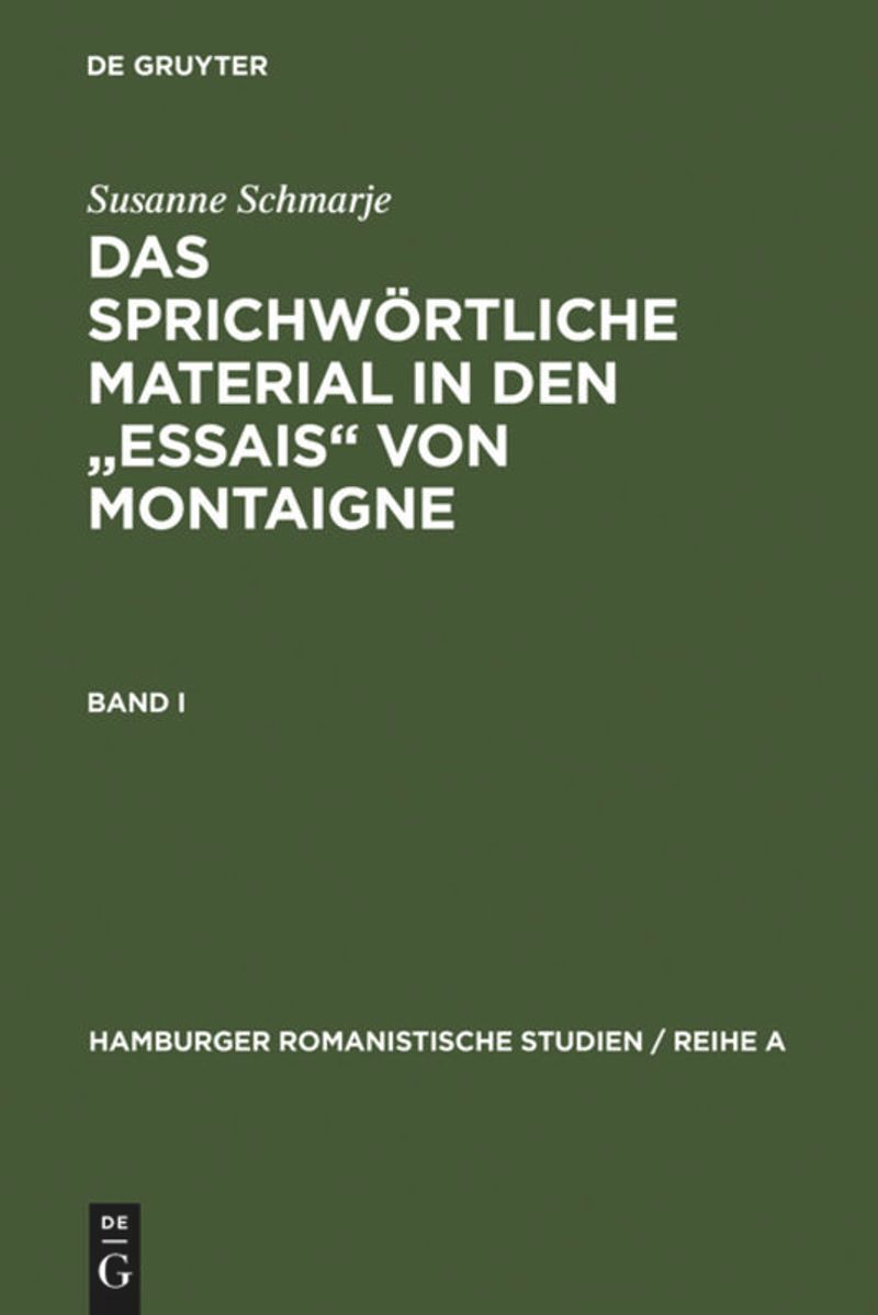 book: Das sprichwörtliche Material in den "Essais" von Montaigne