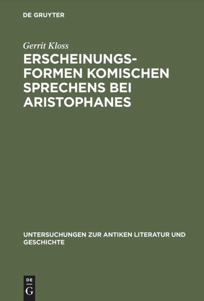 book: Erscheinungsformen komischen Sprechens bei Aristophanes