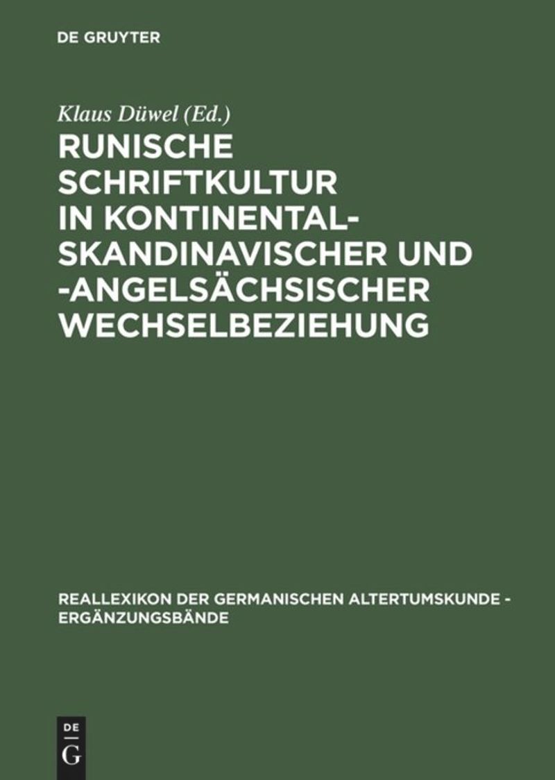 book: Runische Schriftkultur in kontinental-skandinavischer und -angelsächsischer Wechselbeziehung