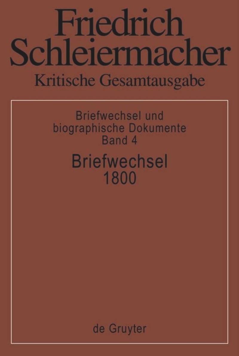 book: Band 4 Briefwechsel 1800