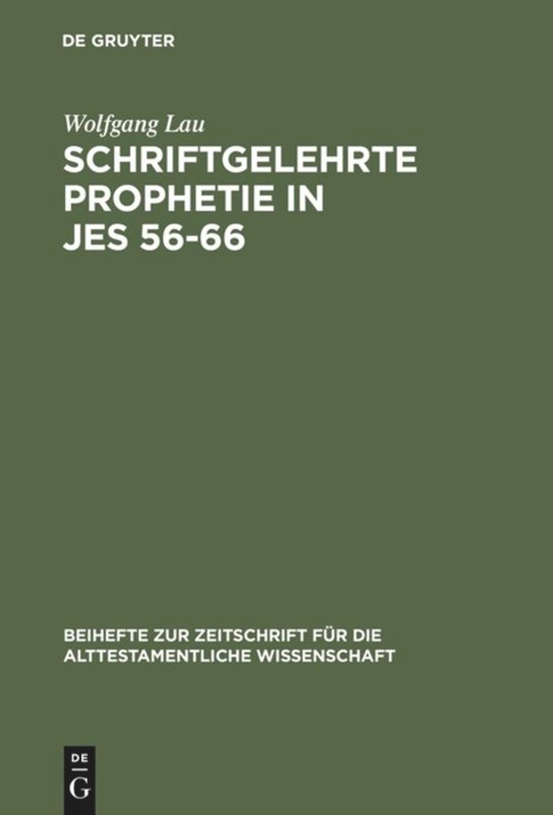 book: Schriftgelehrte Prophetie in Jes 56-66
