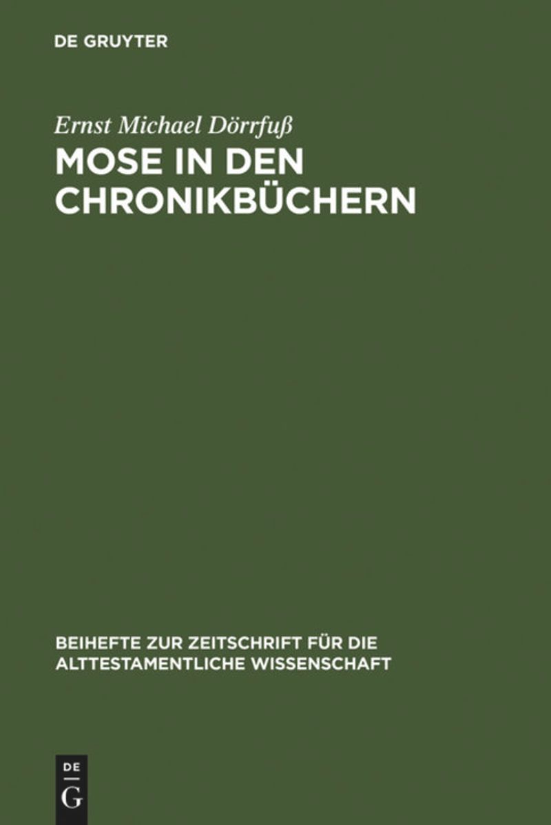 book: Mose in den Chronikbüchern