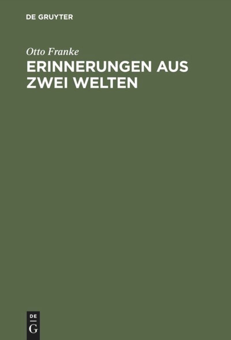 book: Erinnerungen aus zwei Welten