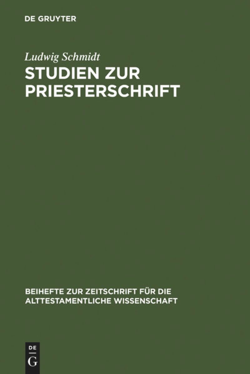 book: Studien zur Priesterschrift