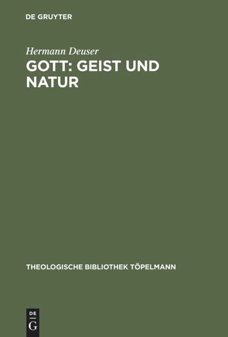 book: Gott: Geist und Natur