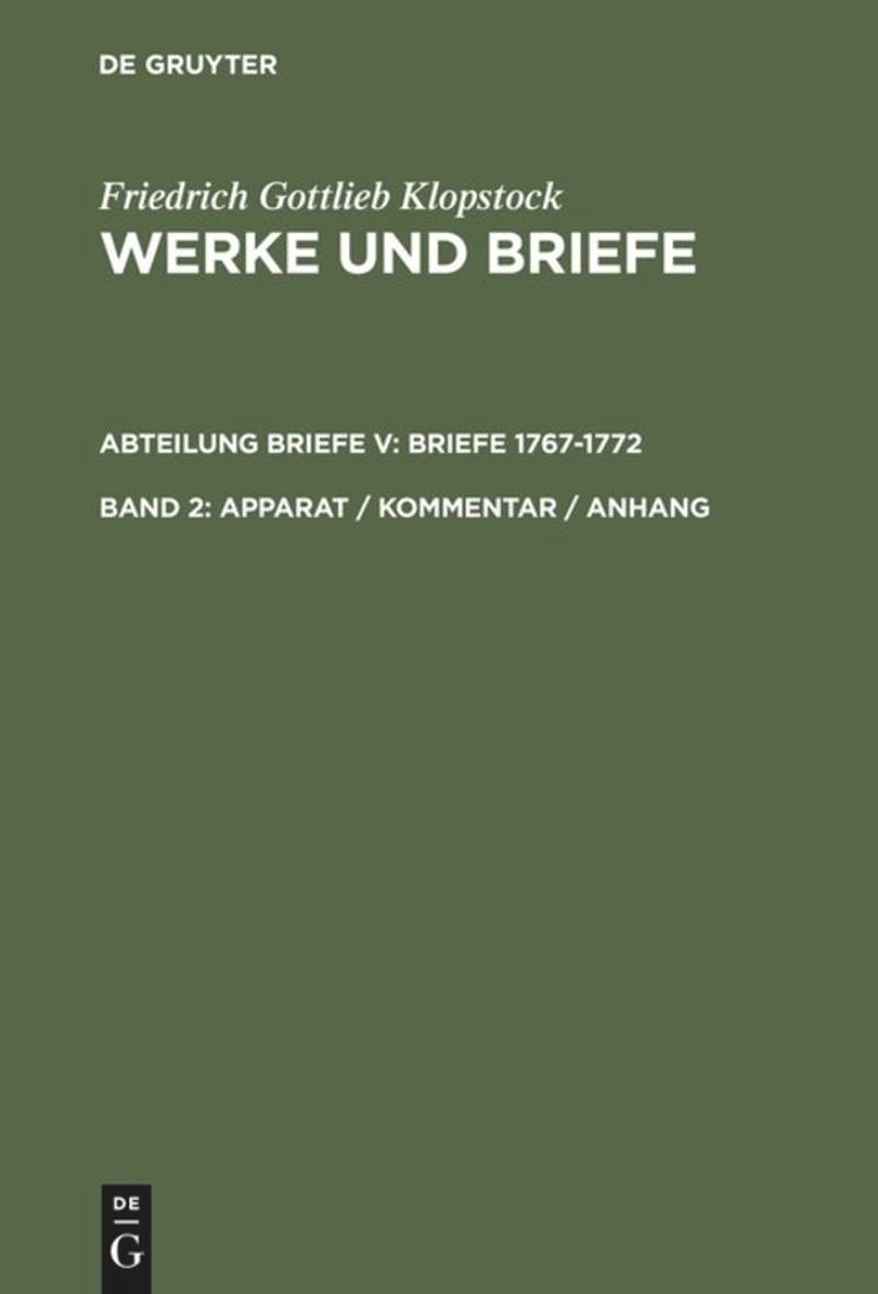 book: Band 2 Apparat / Kommentar / Anhang