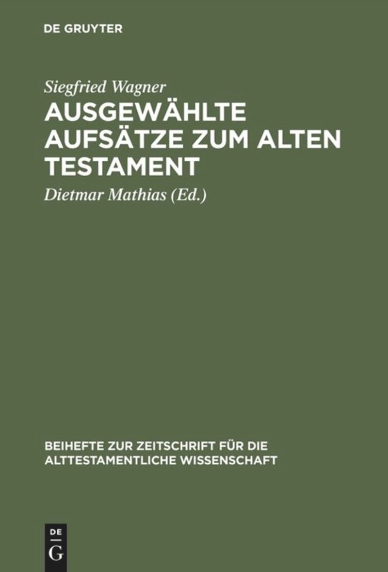 book: Ausgewählte Aufsätze zum Alten Testament