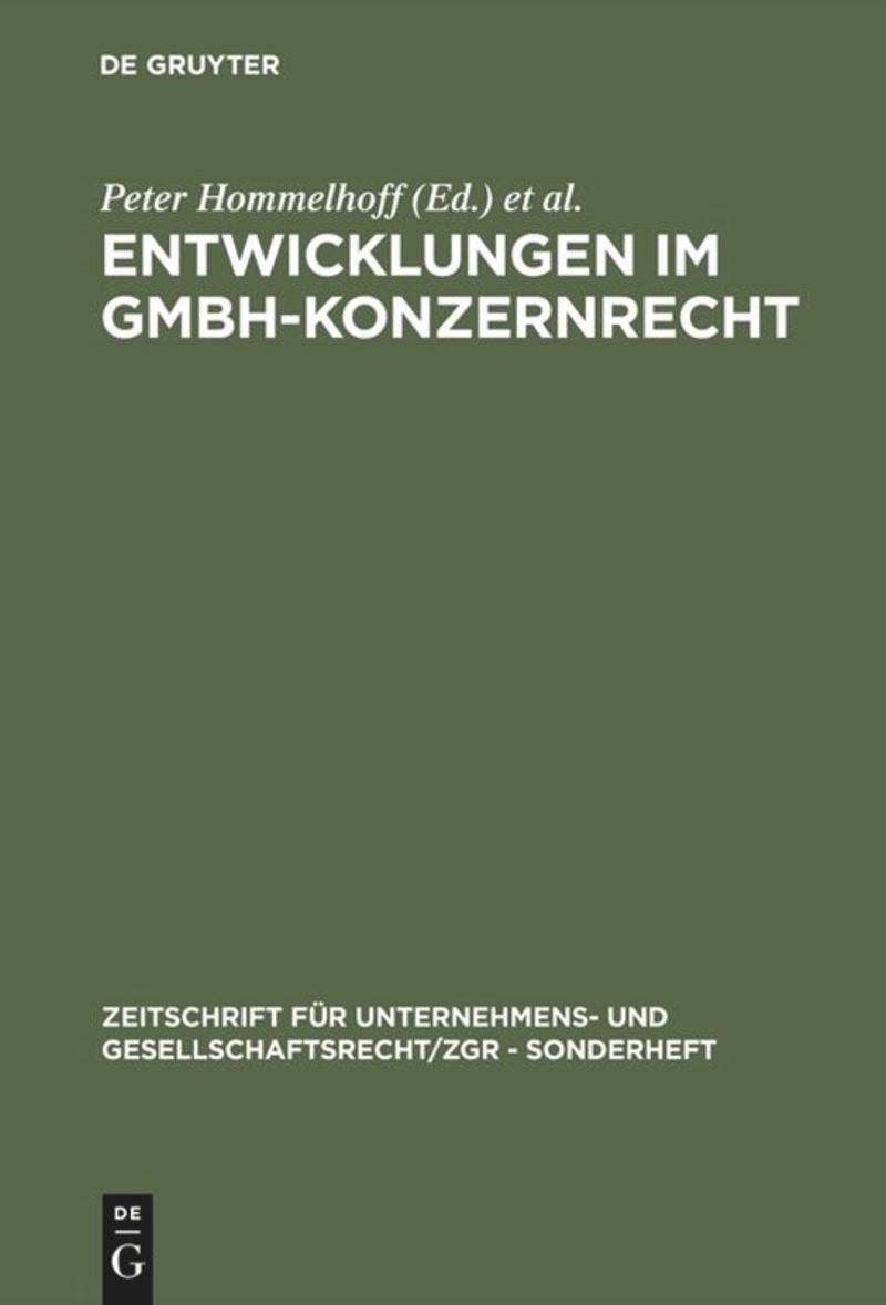 book: Entwicklungen im GmbH-Konzernrecht