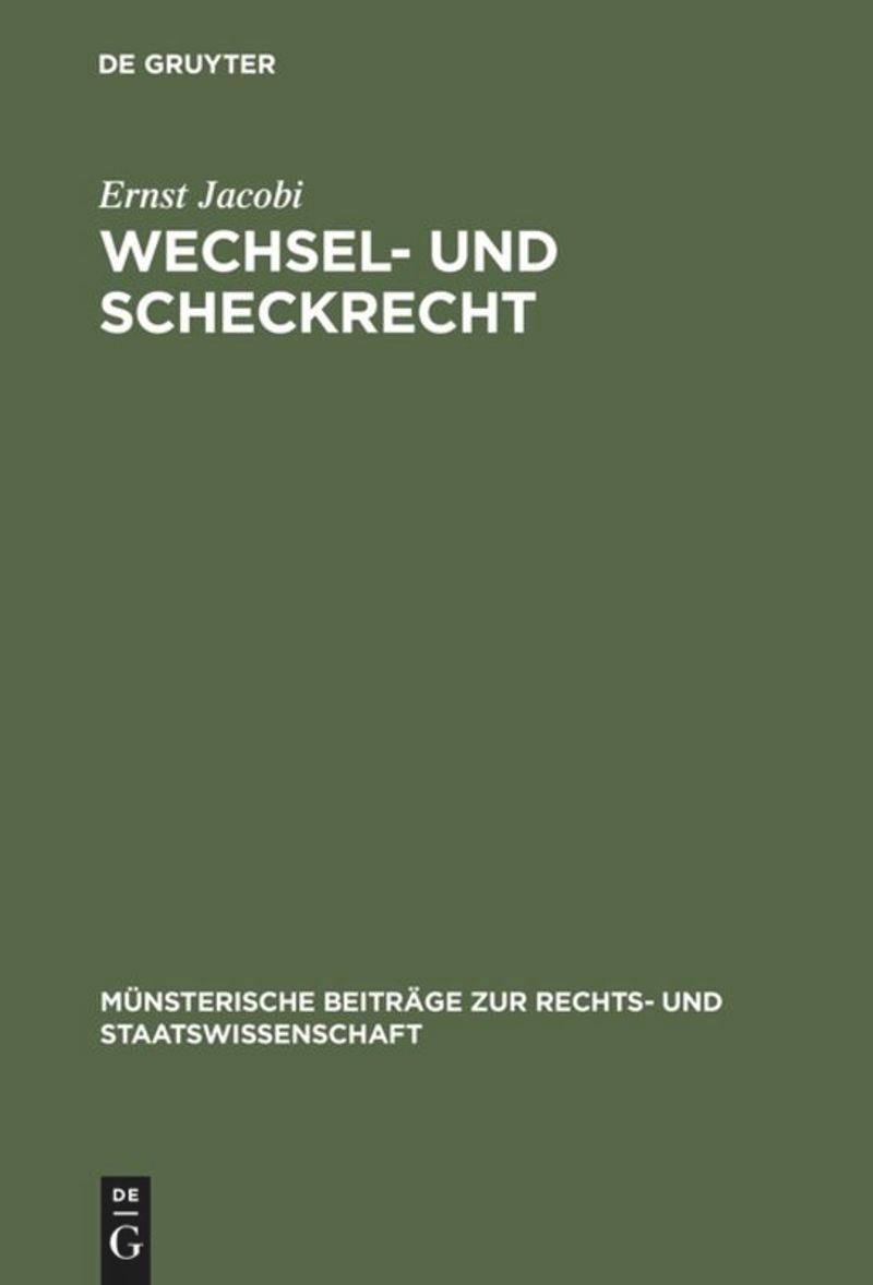 book: Wechsel- und Scheckrecht