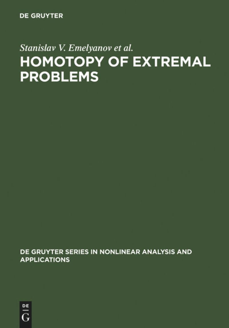 book: Homotopy of Extremal Problems