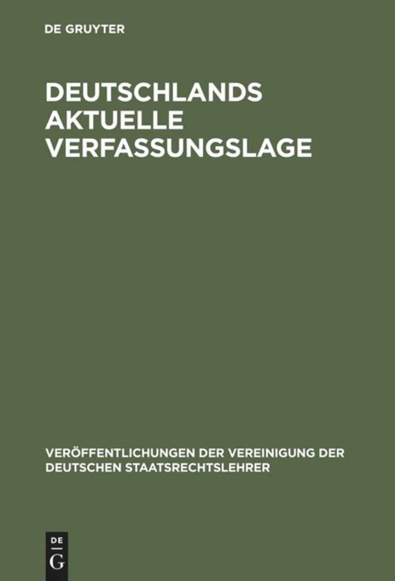 book: Deutschlands aktuelle Verfassungslage