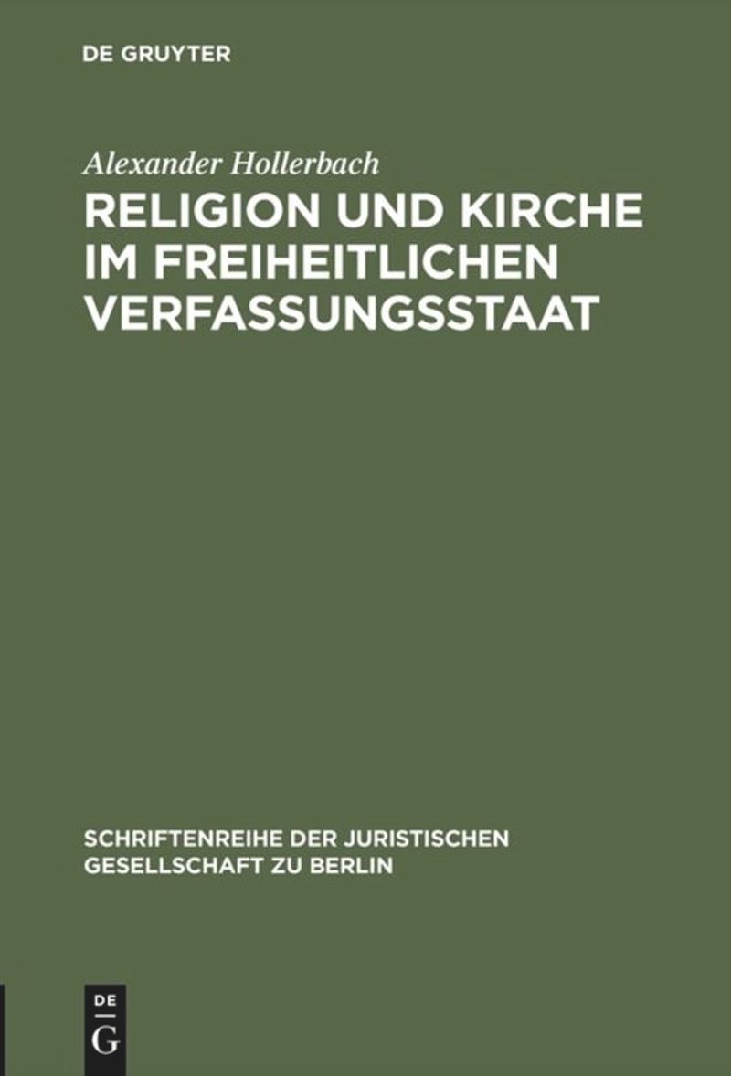 book: Religion und Kirche im freiheitlichen Verfassungsstaat