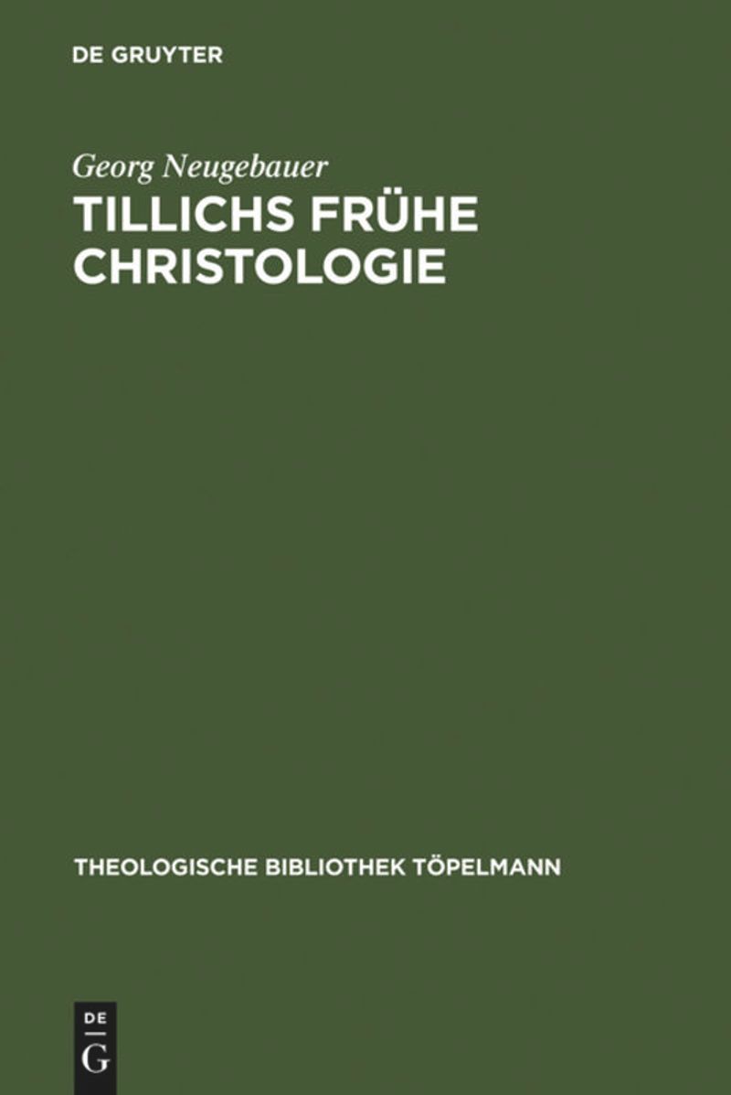 book: Tillichs frühe Christologie