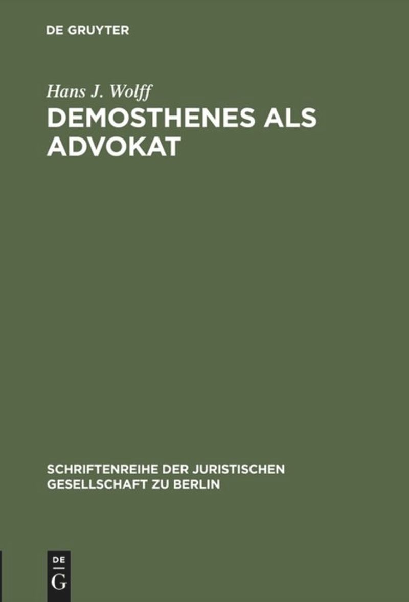 book: Demosthenes als Advokat