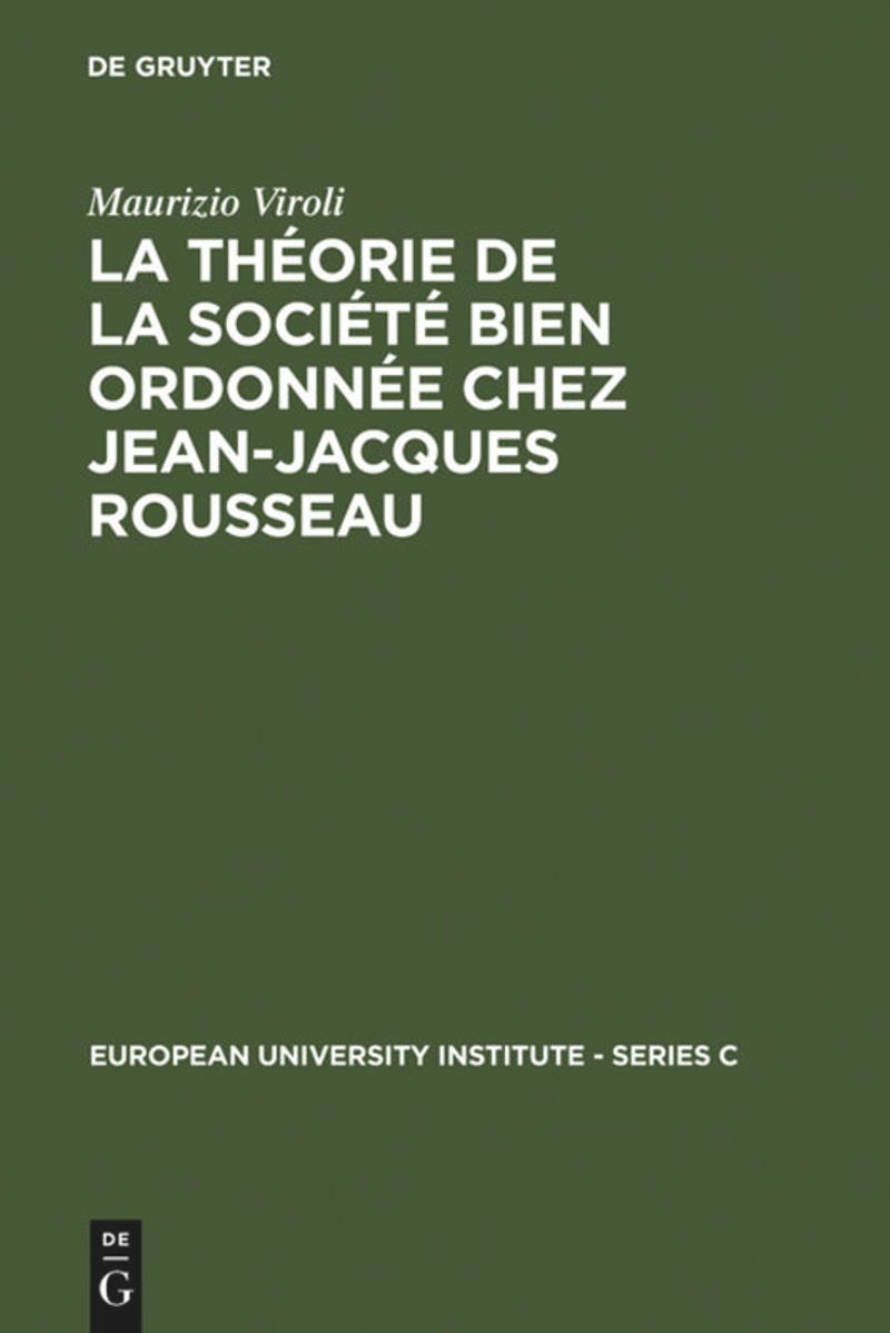 book: La théorie de la société bien ordonnée chez Jean-Jacques Rousseau