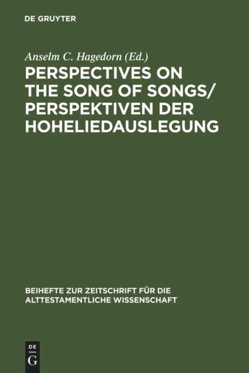 book: Perspectives on the Song of Songs / Perspektiven der Hoheliedauslegung