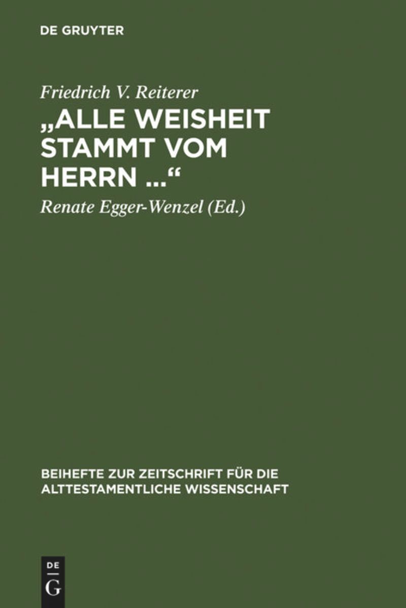 book: „Alle Weisheit stammt vom Herrn …“