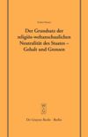 book: Der Grundsatz der religiös-weltanschaulichen Neutralität des Staates – Gehalt und Grenzen
