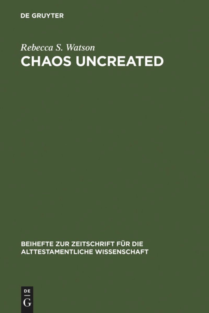 book: Chaos Uncreated