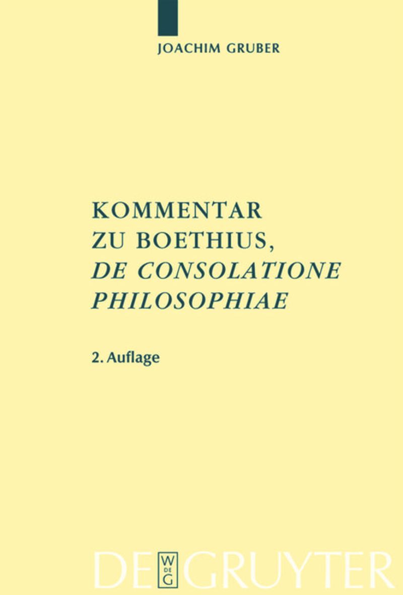 book: Kommentar zu Boethius, 'De consolatione philosophiae'