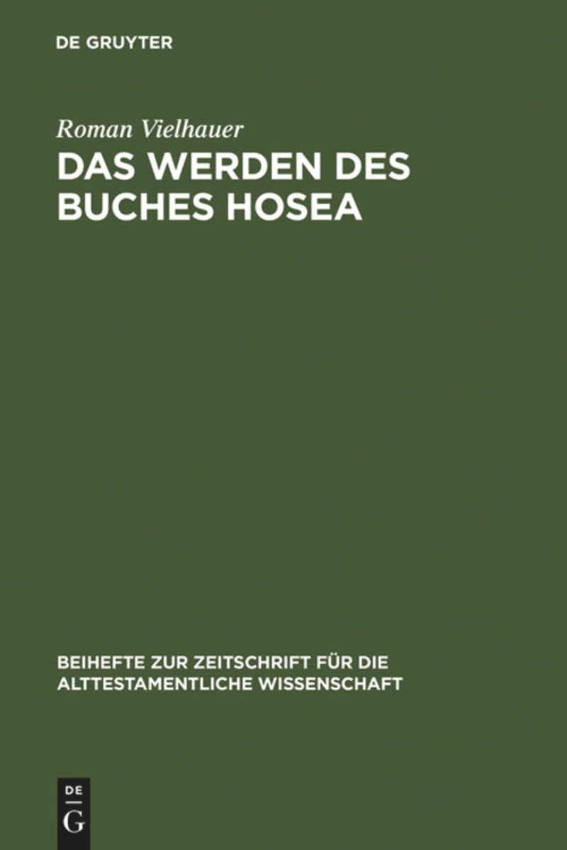 book: Das Werden des Buches Hosea
