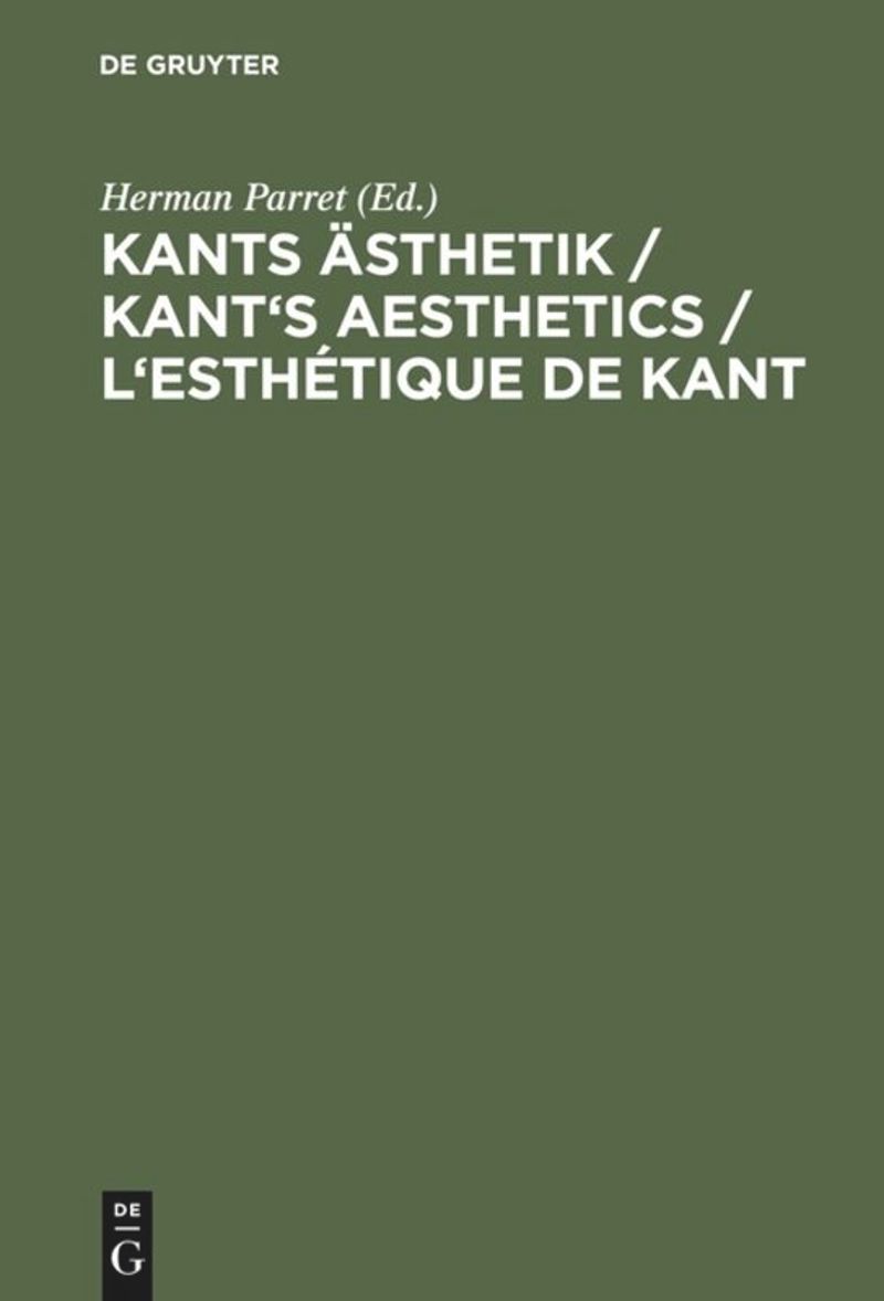 book: Kants Ästhetik / Kant's Aesthetics / L'esthétique de Kant