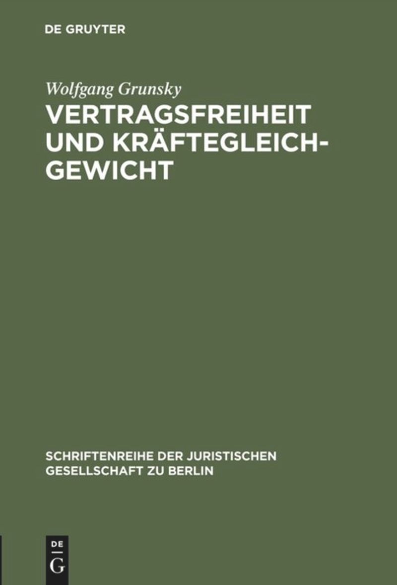 book: Vertragsfreiheit und Kräftegleichgewicht