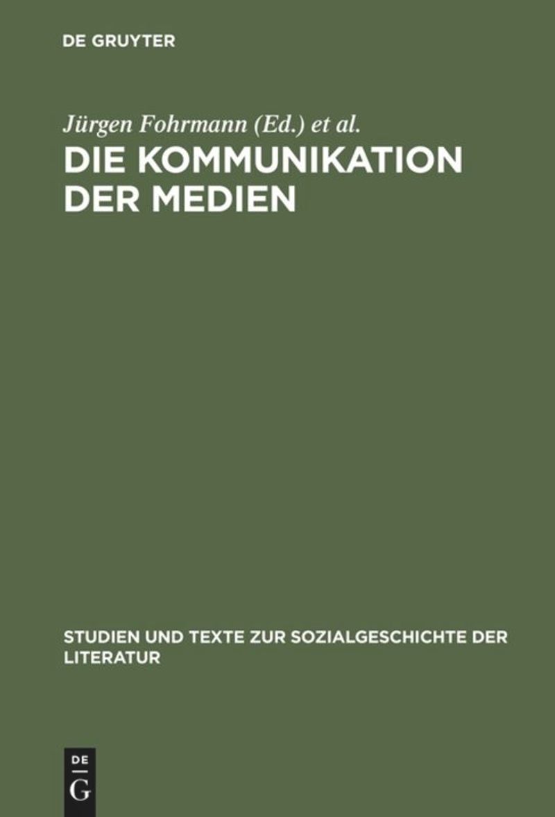book: Die Kommunikation der Medien