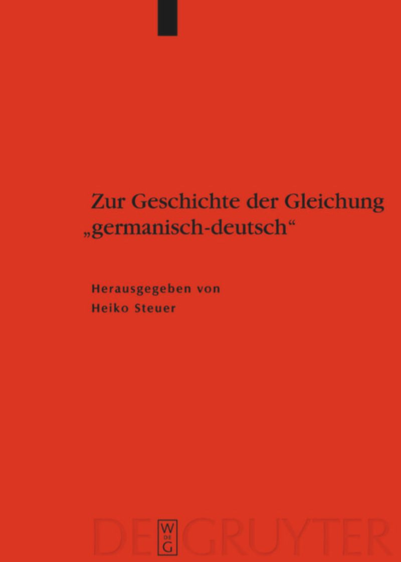 book: Zur Geschichte der Gleichung "germanisch - deutsch"