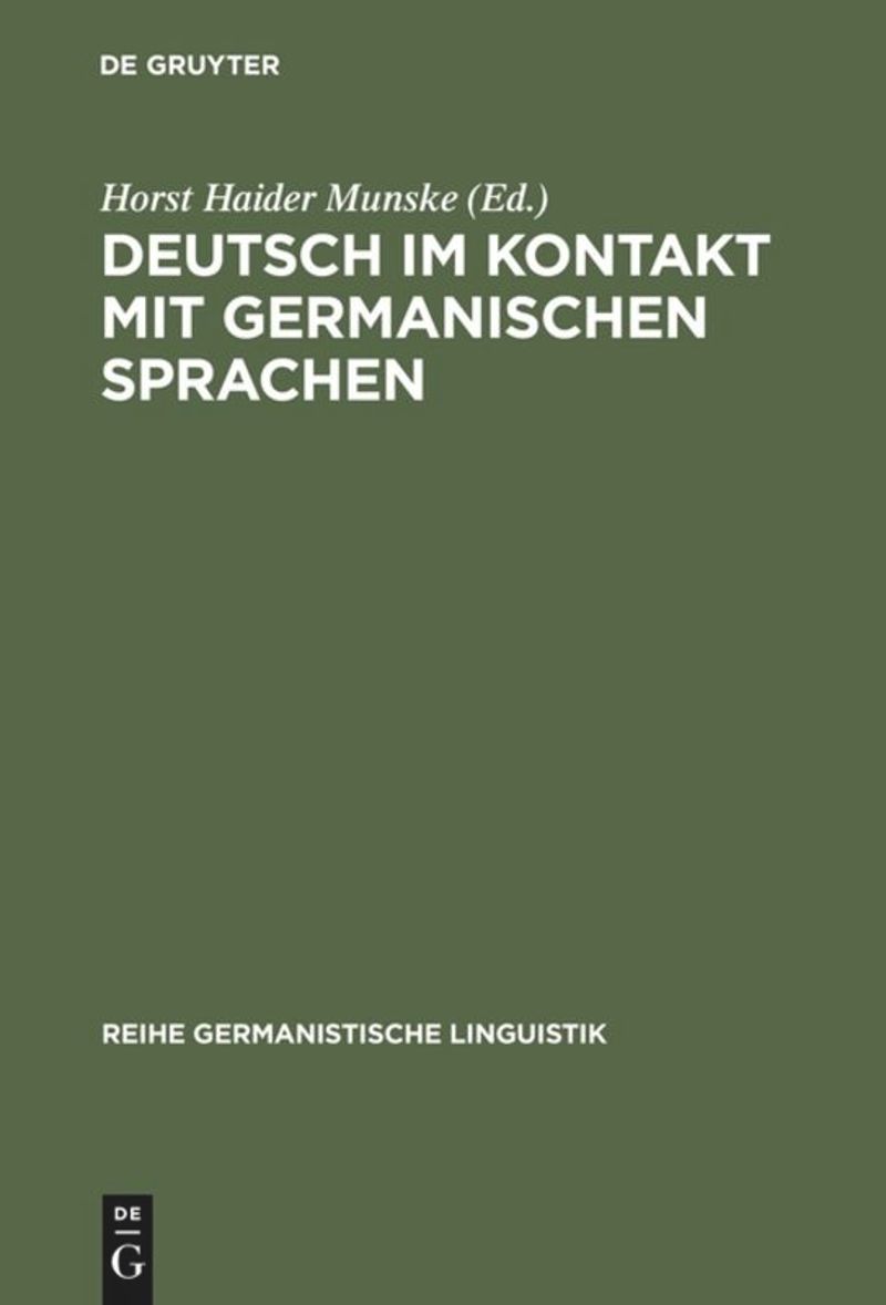 book: Deutsch im Kontakt mit germanischen Sprachen