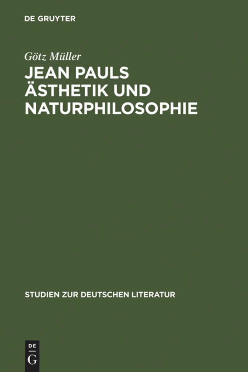 book: Jean Pauls Ästhetik und Naturphilosophie