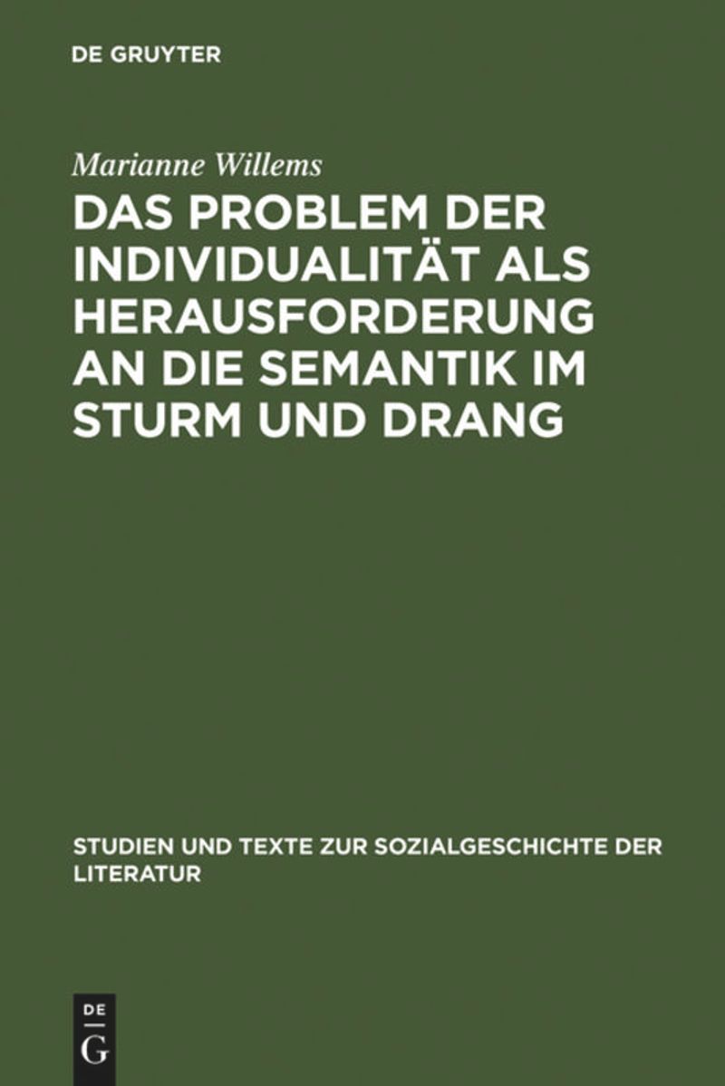 book: Das Problem der Individualität als Herausforderung an die Semantik im Sturm und Drang