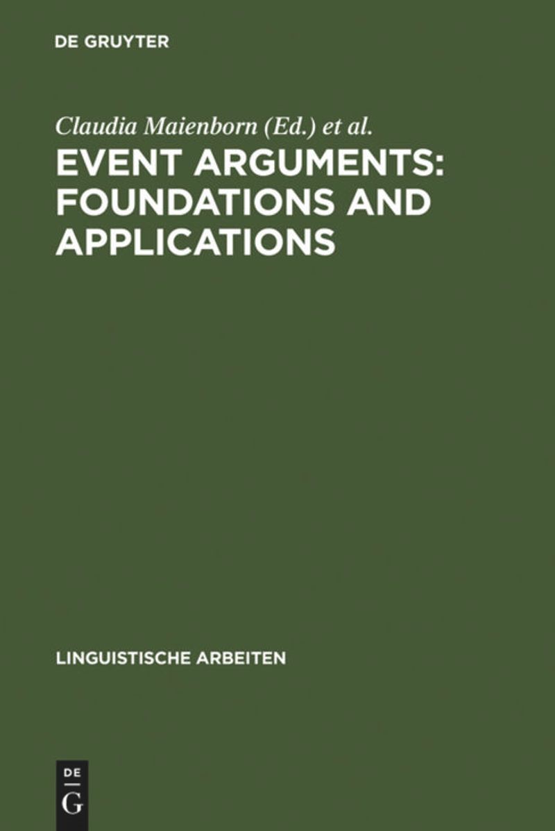 book: Event Arguments: Foundations and Applications