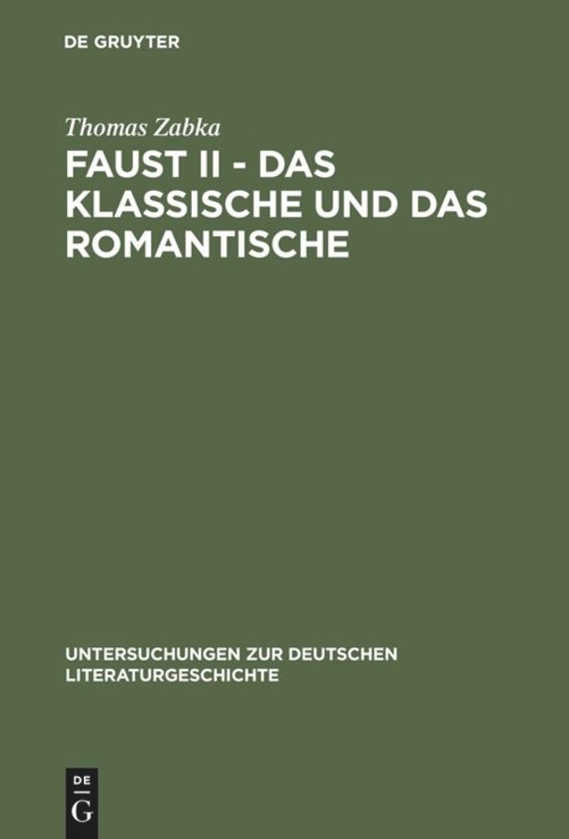 book: Faust II - Das Klassische und das Romantische
